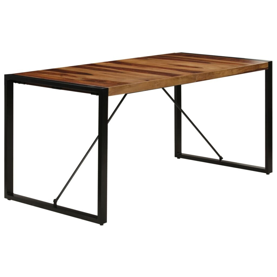 vidaXL Eettafel 160x80x75 cm massief acaciahout afbeelding 1