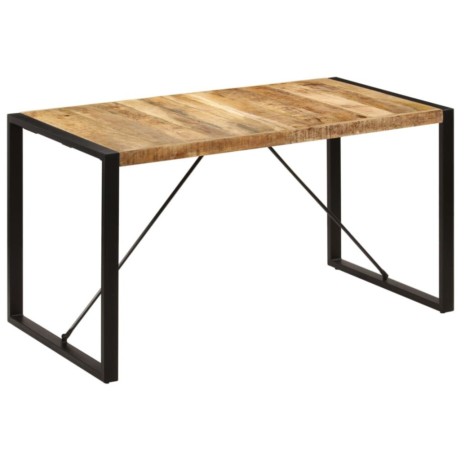 vidaXL Eettafel 140x70x75 cm massief mangohout afbeelding 1