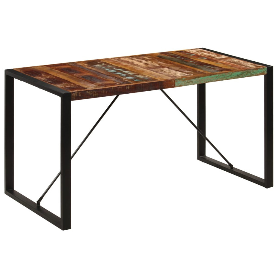 vidaXL Eettafel 140x70x75 cm massief gerecycled hout afbeelding 1