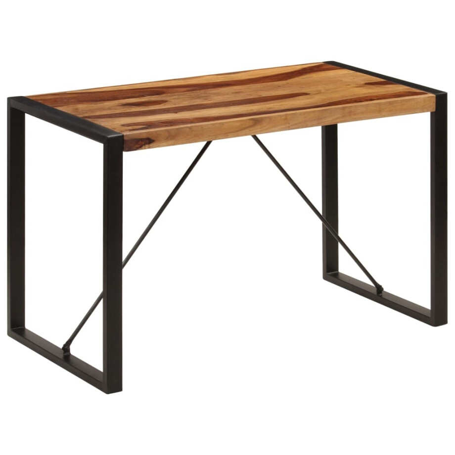 vidaXL Eettafel 120x60x76 cm massief acaciahout afbeelding 1