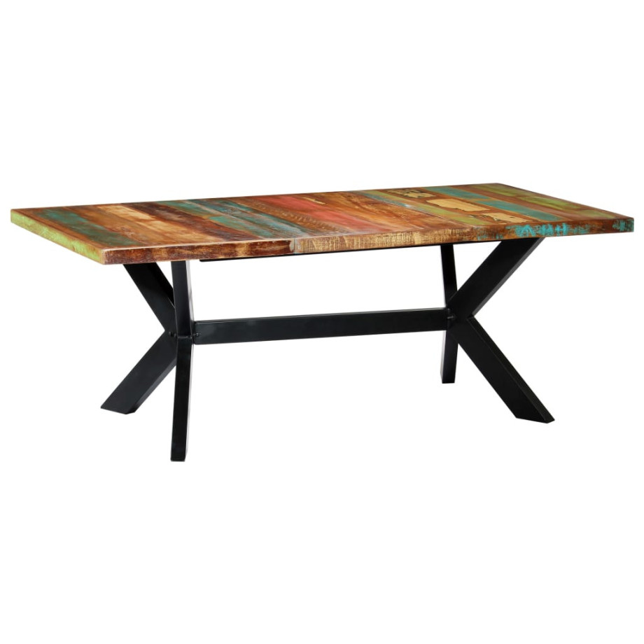 vidaXL Eettafel 200x100x75 cm massief gerecycled hout afbeelding 1