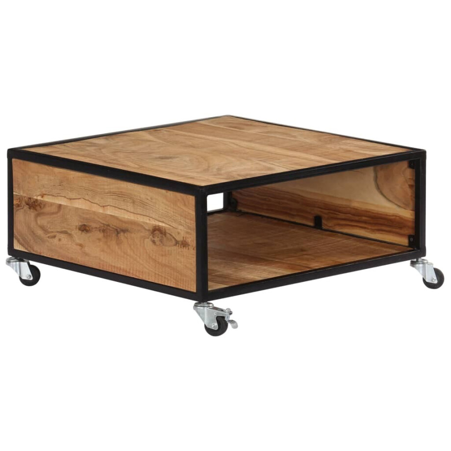 vidaXL Salontafel 70x70x32 cm massief acaciahout afbeelding 1
