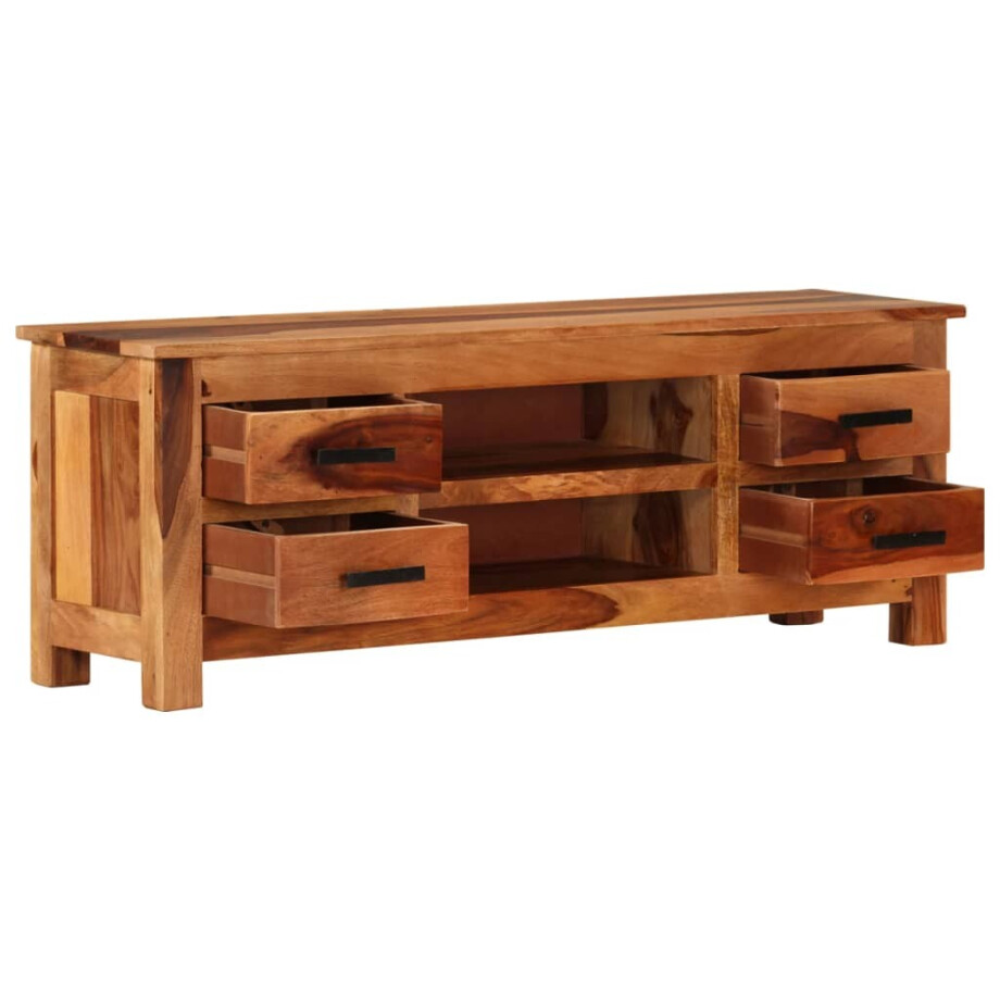 vidaXL Tv-meubel 110x30x40 cm massief hout afbeelding 1