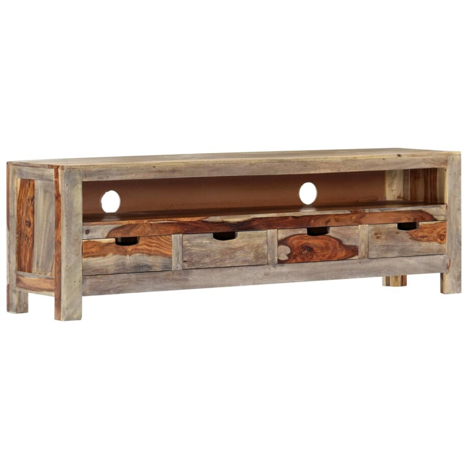 vidaXL TV-meubel 130x30x40 cm massief acaciahout afbeelding 1