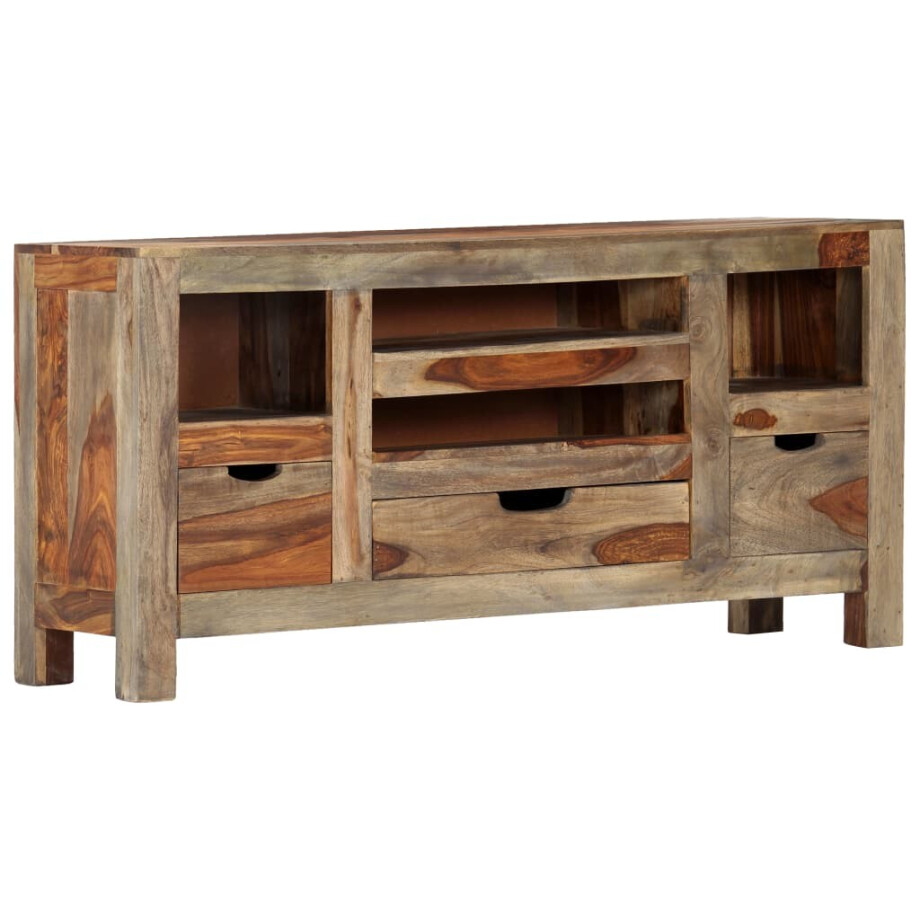 vidaXL Dressoir 100x30x50 cm massief acaciahout grijs vidaXL Dressoir 100x30x50 cm massief acaciahout grijs afbeelding 1