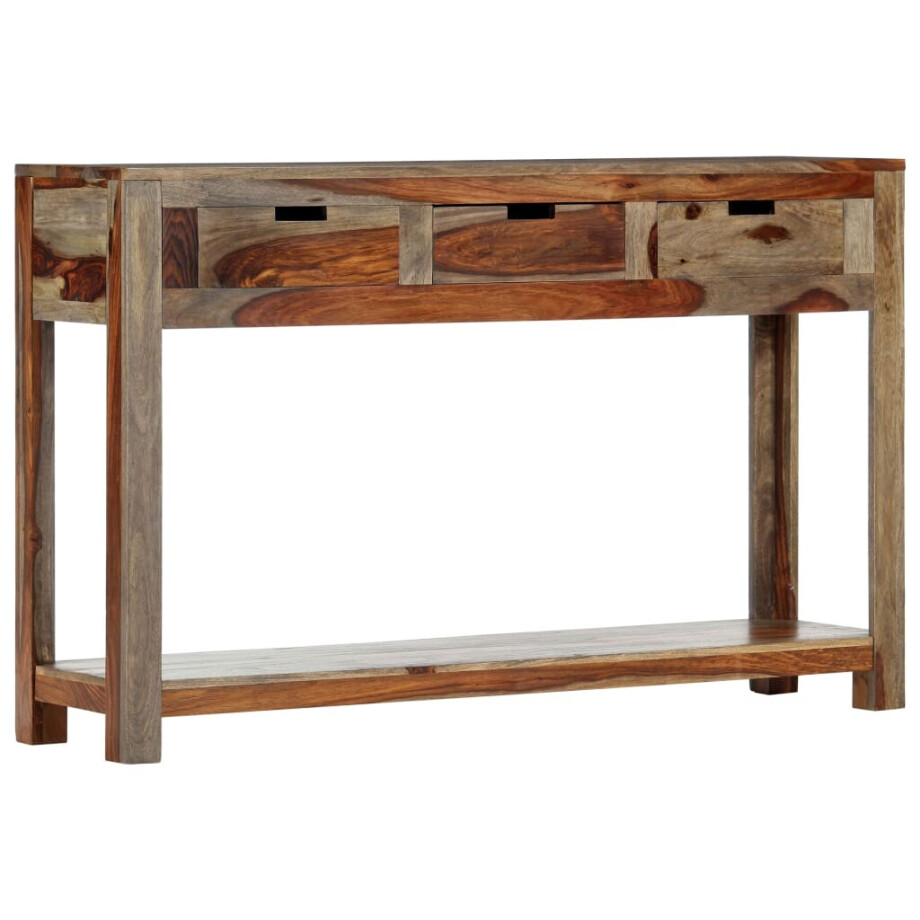 vidaXL Wandtafel met 3 lades 120x30x75 cm massief acaciahout afbeelding 1