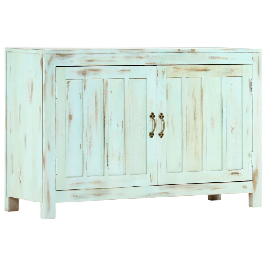 vidaXL Dressoir 110x35x70 cm massief mangohout lichtblauw afbeelding 1