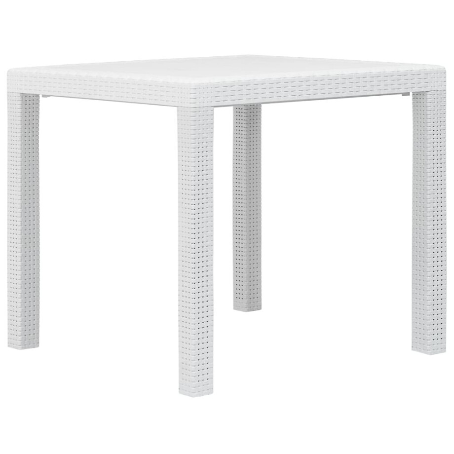vidaXL Tuintafel 79x79x72 cm rattan-look kunststof wit vidaXL Tuintafel 79x79x72 cm rattan-look kunststof wit afbeelding 1