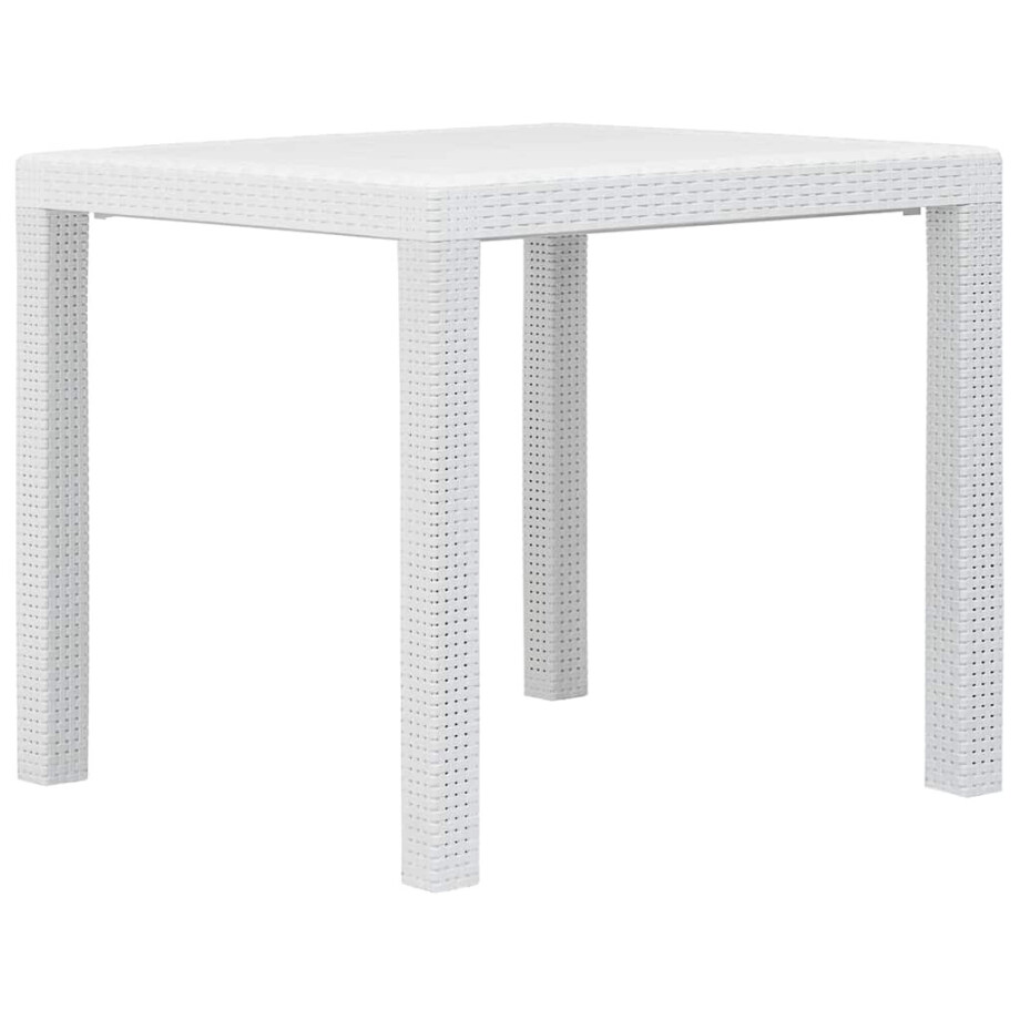vidaXL Tuintafel 79x79x72 cm rattan-look kunststof wit vidaXL Tuintafel 79x79x72 cm rattan-look kunststof wit afbeelding 1
