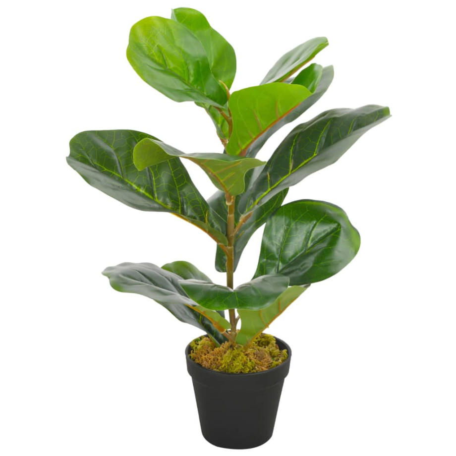 vidaXL Kunstplant met pot vioolbladplant 45 cm groen afbeelding 1