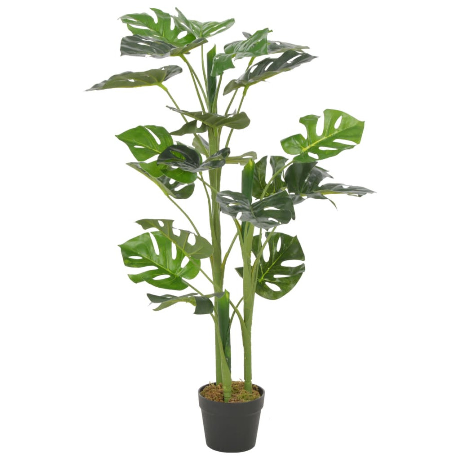 vidaXL Kunstplant met pot monstera 100 cm groen afbeelding 1