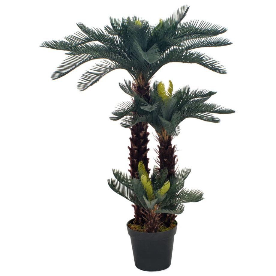 vidaXL Kunstplant met pot cycaspalm 125 cm groen afbeelding 1