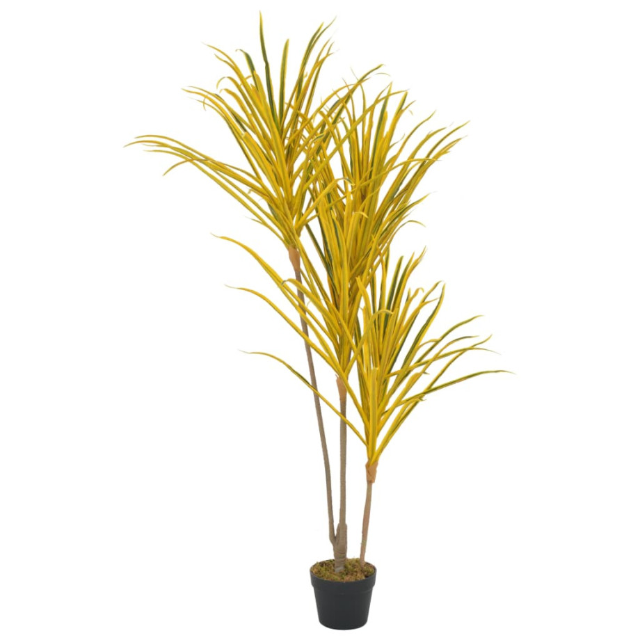 vidaXL Kunstplant met pot dracaena 125 cm geel afbeelding 1