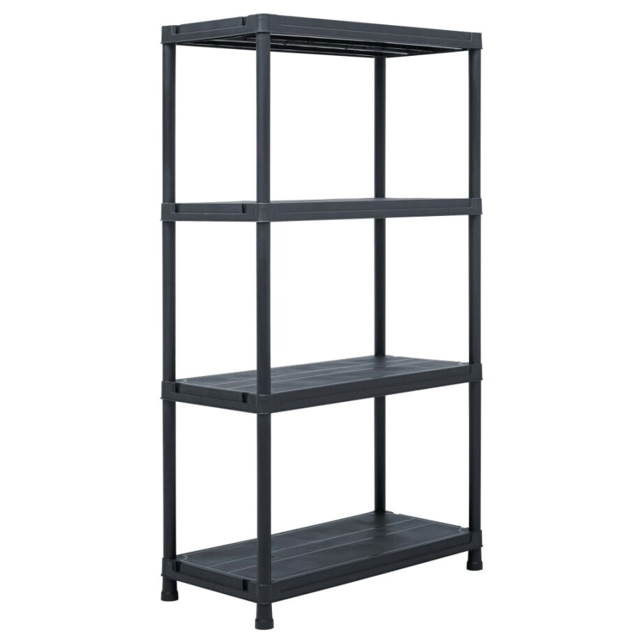 vidaXL Opbergrek 100 kg 60x30x138 cm kunststof zwart afbeelding 1