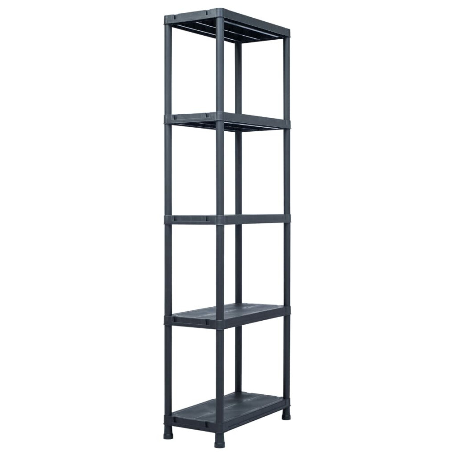 vidaXL Opbergrek 125 kg 60x30x180 cm kunststof zwart afbeelding 1