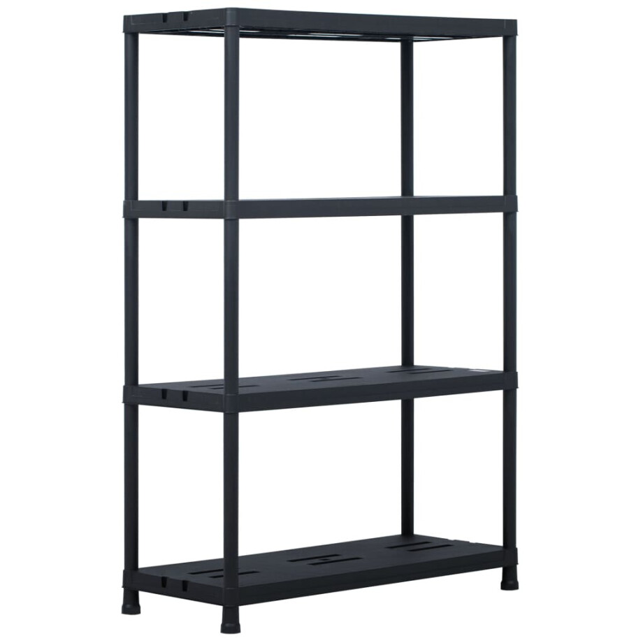 vidaXL Opbergrek 220 kg 90x40x138 cm kunststof zwart afbeelding 1