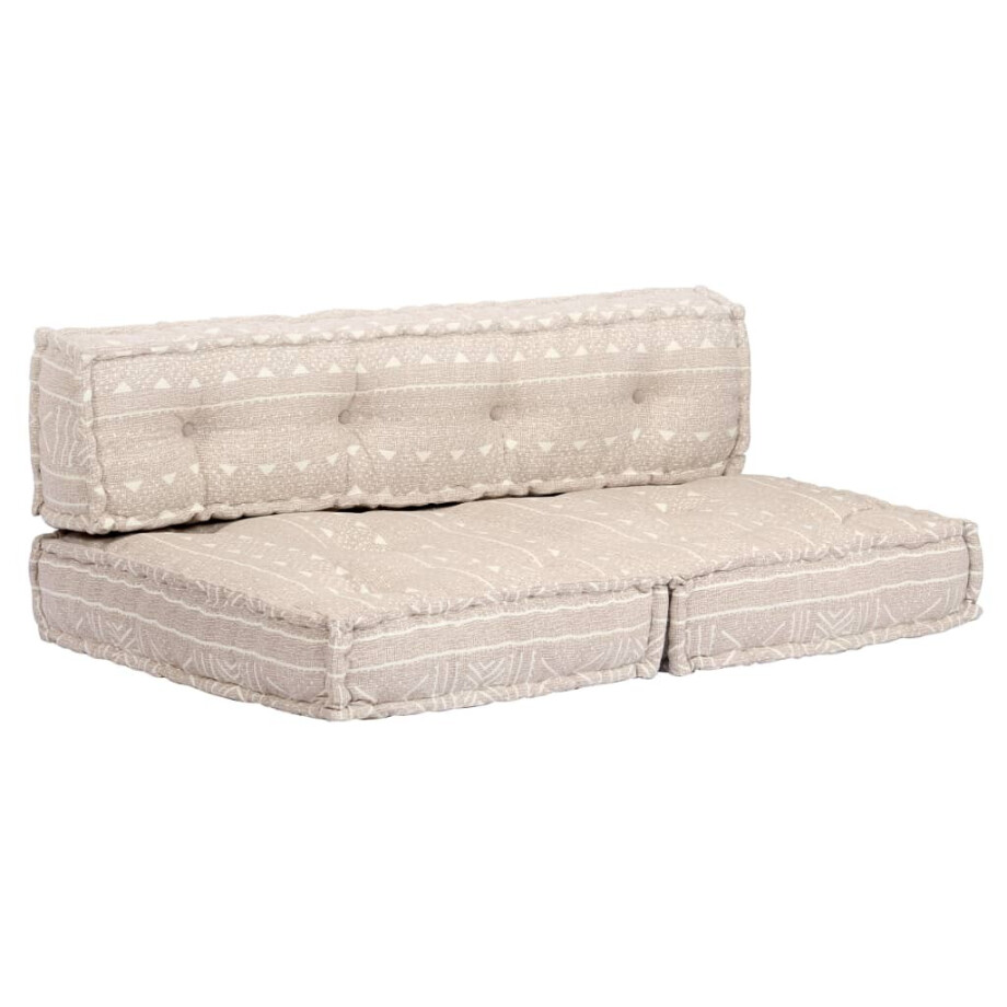 vidaXL Poef stof beige afbeelding 1