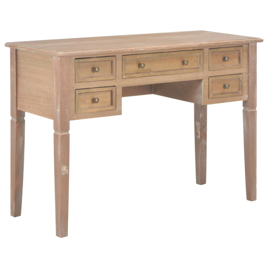 vidaXL Schrijftafel 109,5x45x77,5 cm hout bruin vidaXL Schrijftafel 109,5x45x77,5 cm hout bruin afbeelding 1