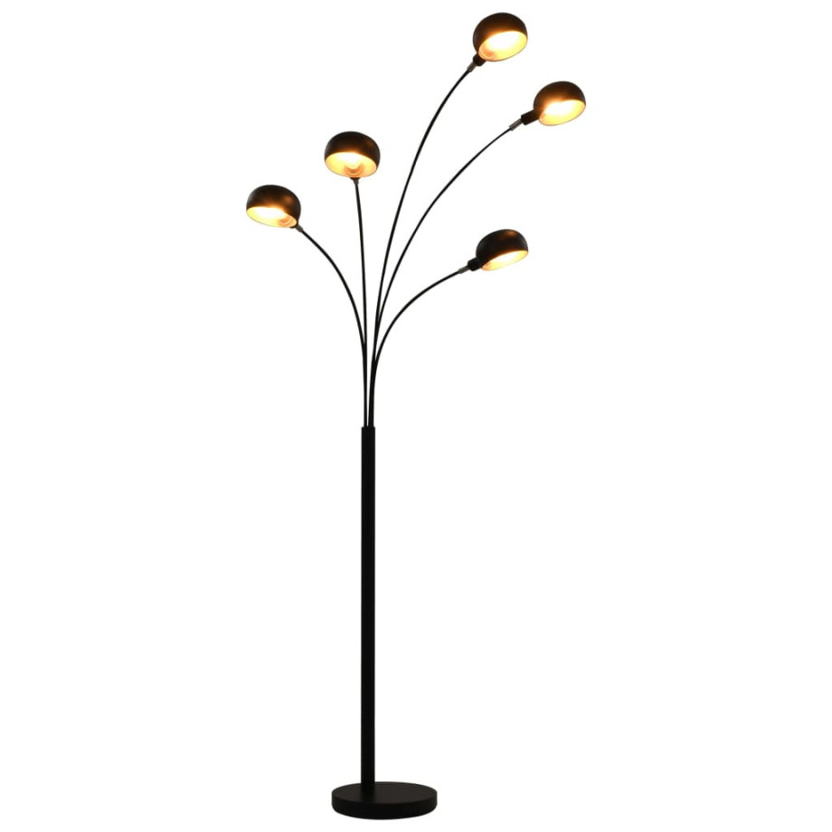 vidaXL Lamp staand 5xE14 200 cm zwart en goud afbeelding 1