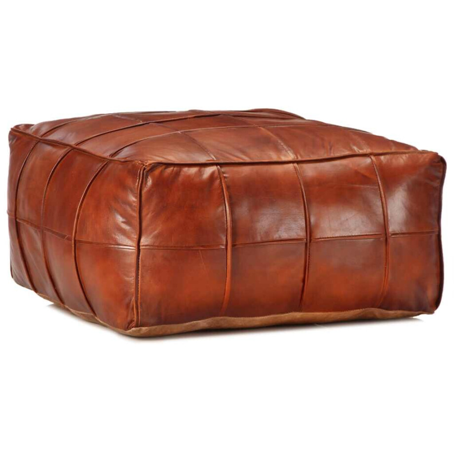 vidaXL Poef 60x60x30 cm echt geitenleer tan vidaXL Poef 60x60x30 cm echt geitenleer tan afbeelding 1