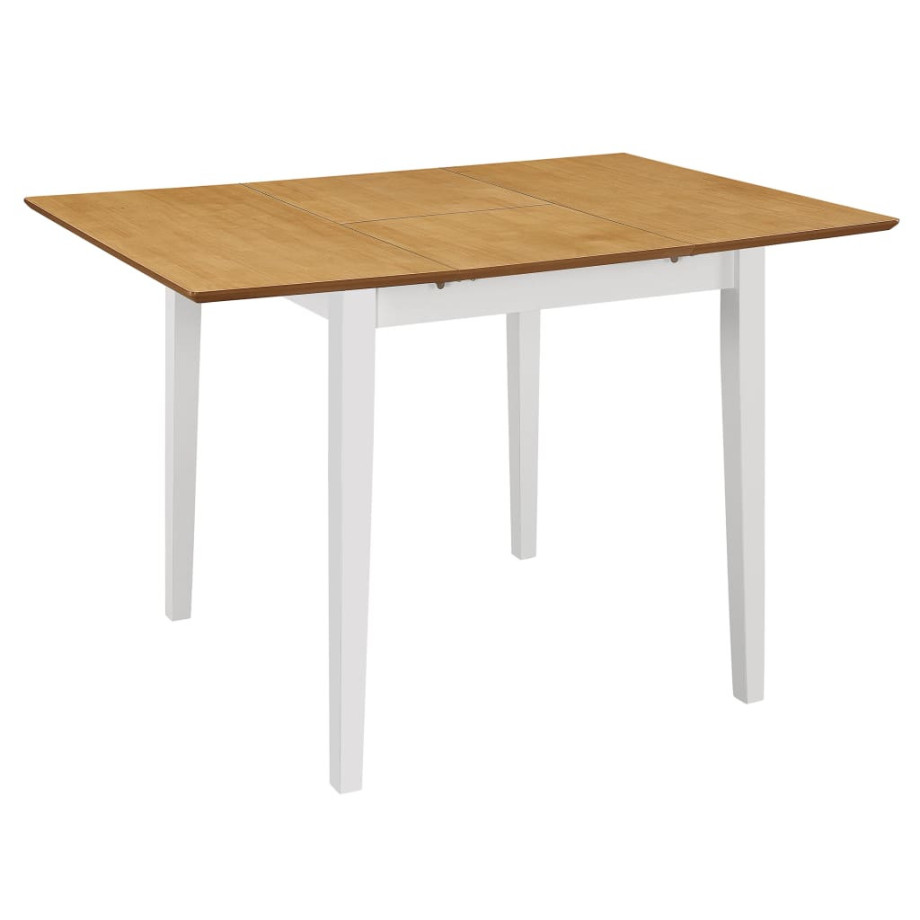 vidaXL Eettafel verlengbaar (80-120)x80x74 cm MDF wit afbeelding 1