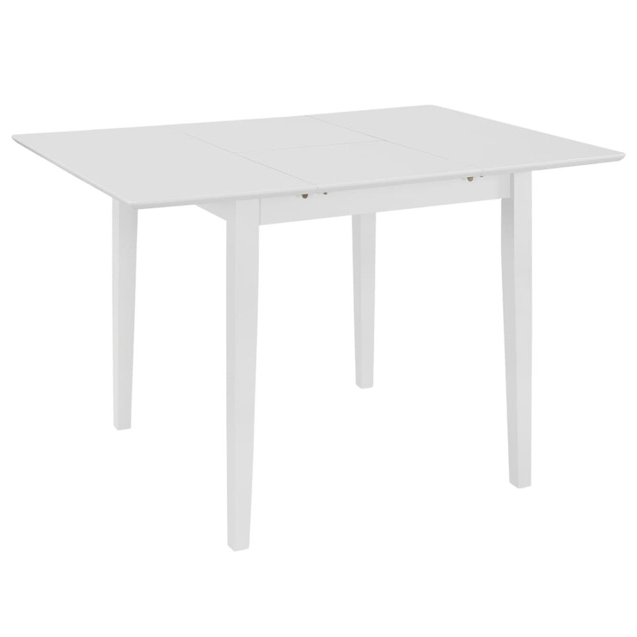 vidaXL Eettafel verlengbaar (80-120)x80x74 cm MDF wit afbeelding 1