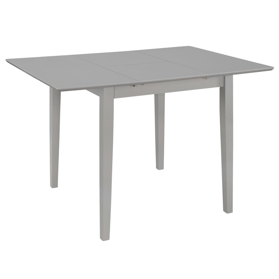 vidaXL Eettafel verlengbaar (80-120)x80x74 cm MDF grijs afbeelding 1
