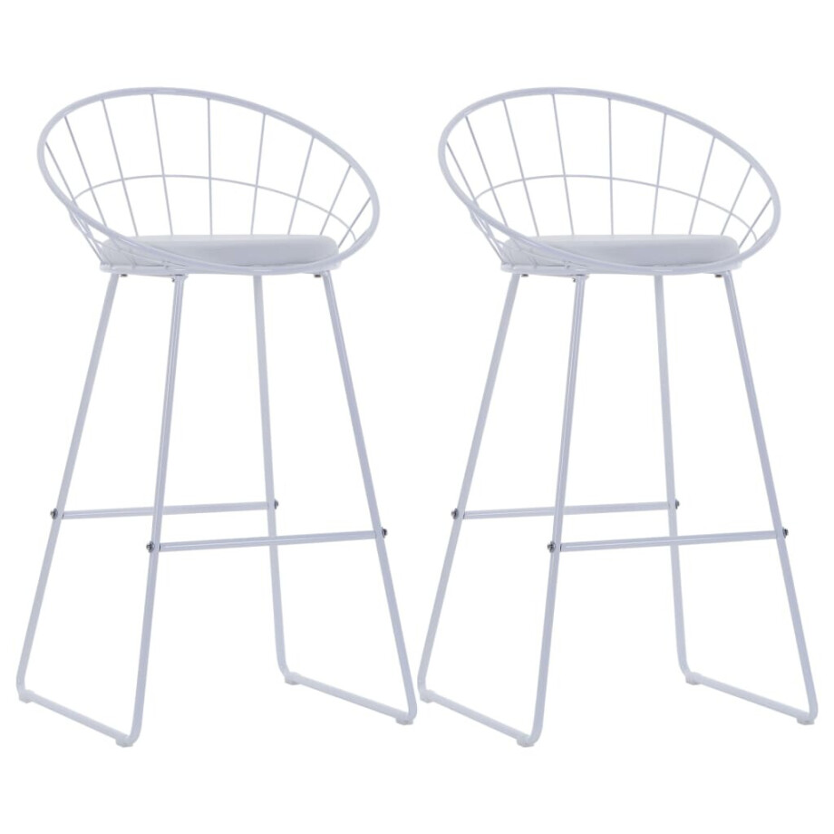 vidaXL Barstoelen 2 st kunstleer wit afbeelding 1