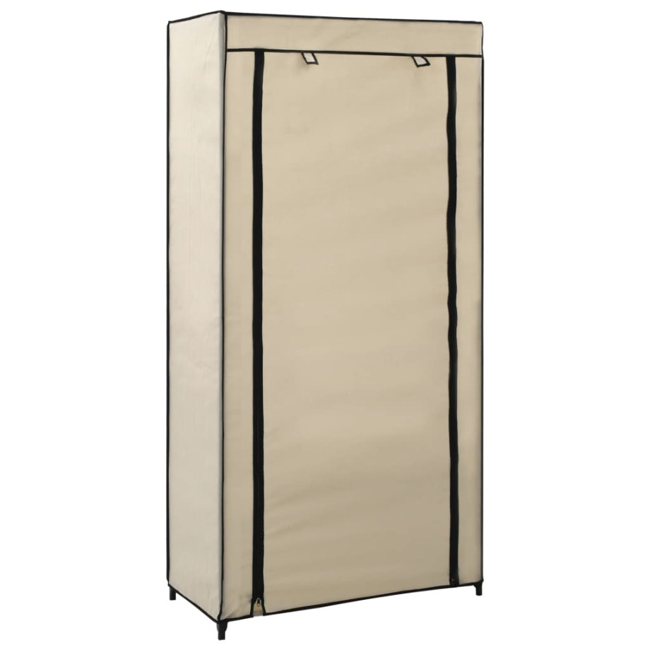 vidaXL Schoenenkast met hoes 58x28x106 cm stof crème afbeelding 1