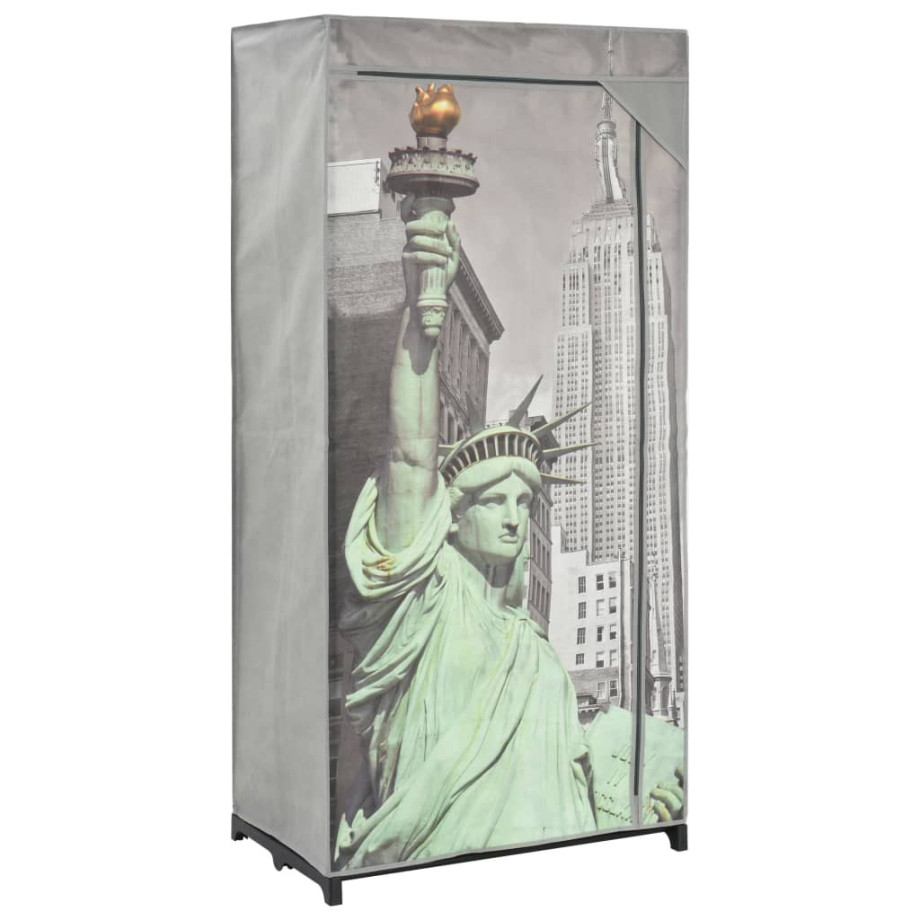 vidaXL Kledingkast New York 75x45x160 cm stof afbeelding 1