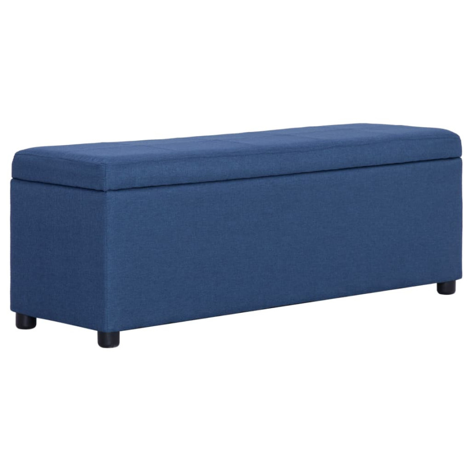 vidaXL Bankje met opbergvak 116 cm polyester blauw afbeelding 1