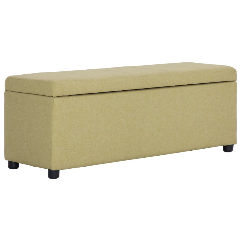 vidaXL Bankje met opbergvak 116 cm polyester groen afbeelding 1