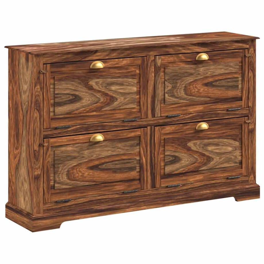 vidaXL Schoenenkast 140x35x90 cm massief acaciahout afbeelding 1