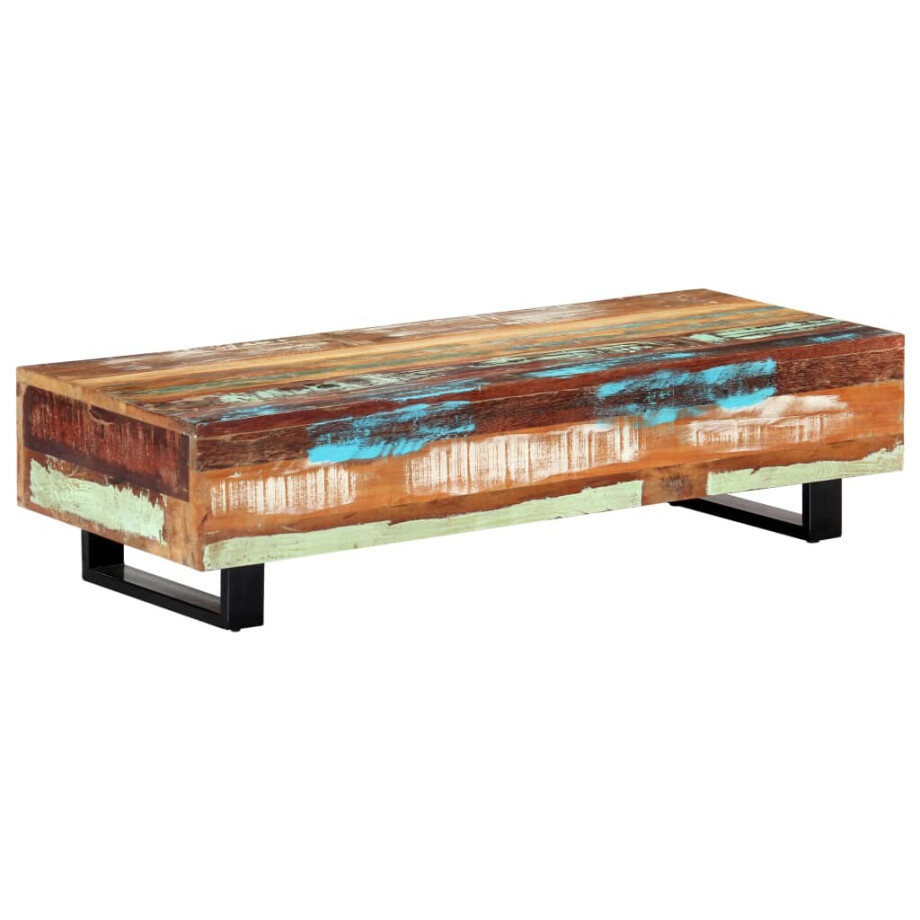 vidaXL Salontafel 120x50x30 cm massief gerecycled hout en staal vidaXL Salontafel 120x50x30 cm massief gerecycled hout en staal afbeelding 1