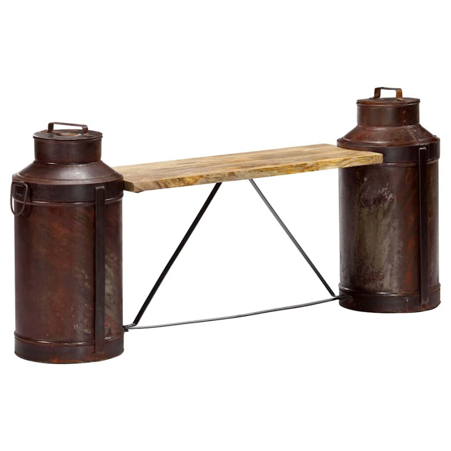 vidaXL Melkbussenbank 150x33x64 cm massief mangohout afbeelding 1