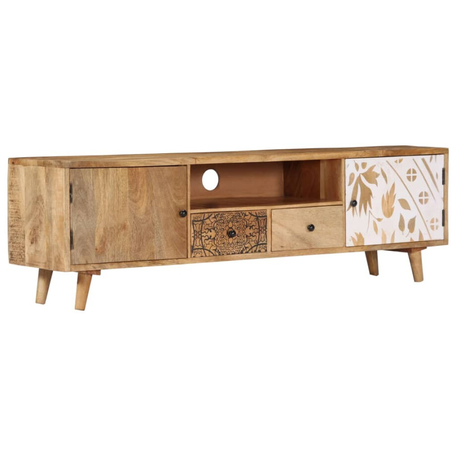 vidaXL Tv-meubel 140x30x40 cm massief mangohout afbeelding 1