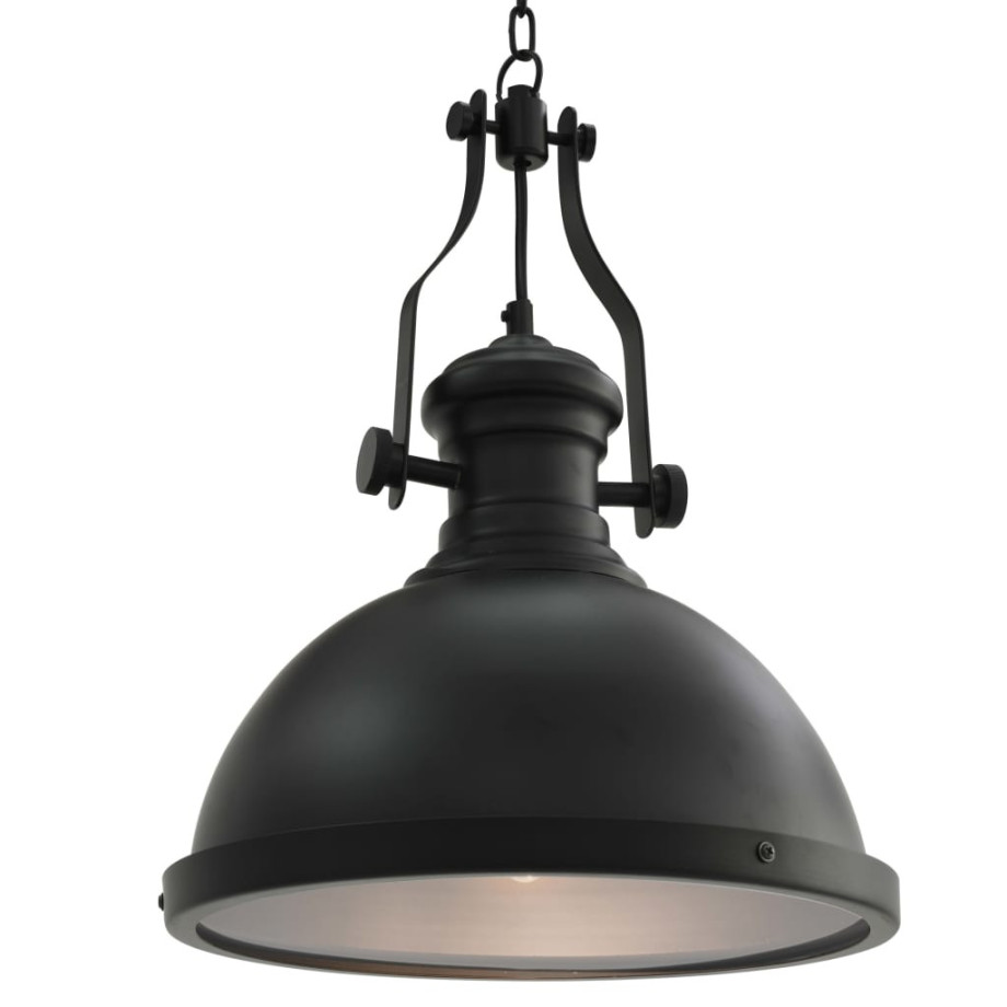 vidaXL Plafondlamp rond E27 zwart afbeelding 1