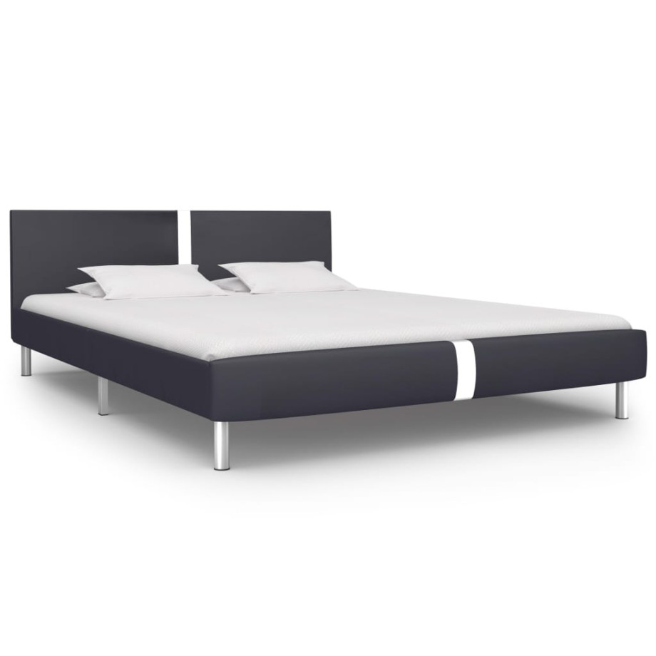 vidaXL Bedframe kunstleer zwart 120x200 cm afbeelding 1