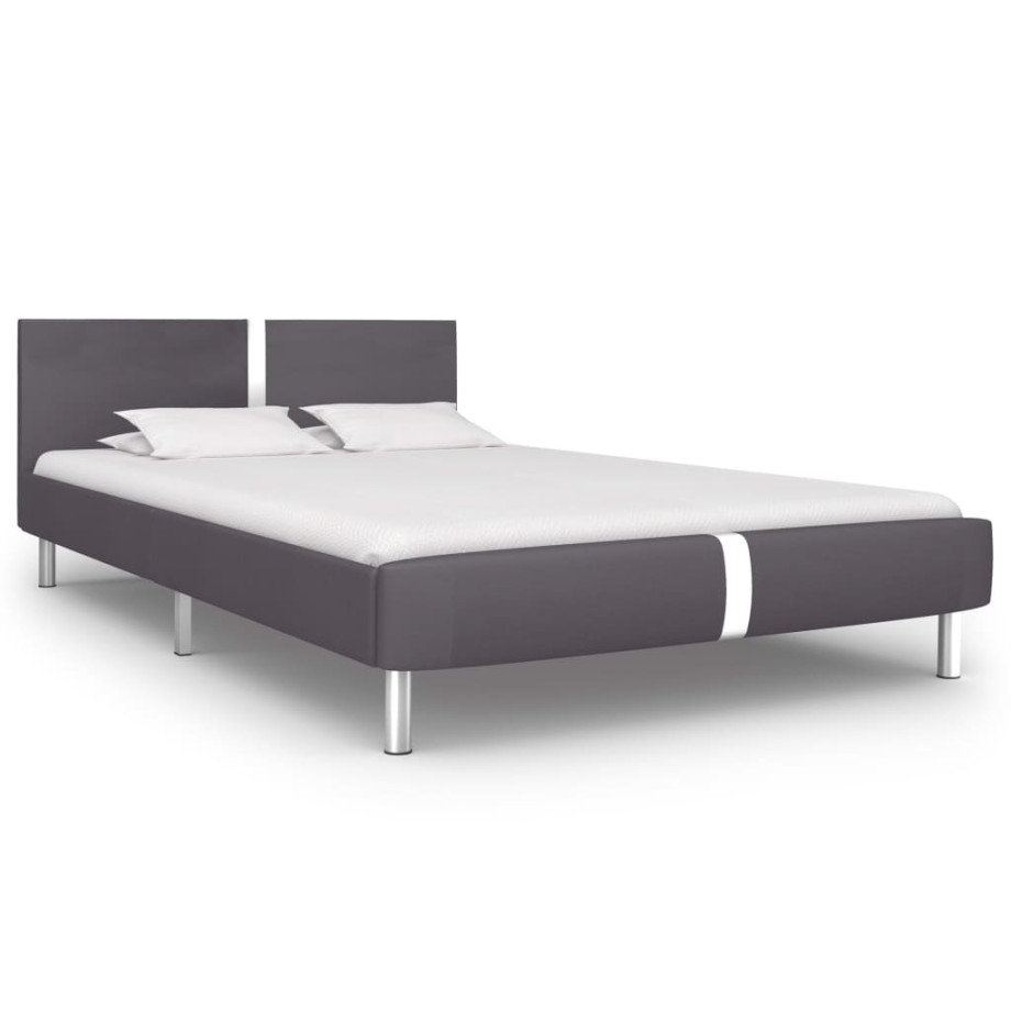 vidaXL Bedframe kunstleer grijs 120x200 cm afbeelding 1