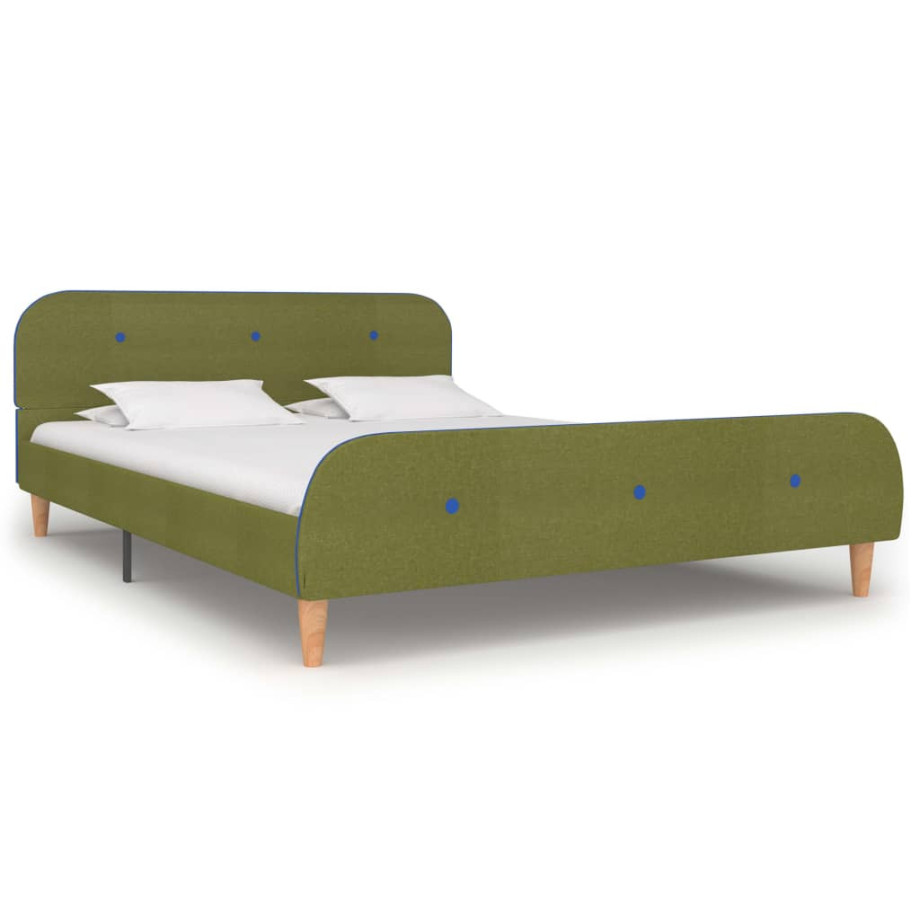 vidaXL Bedframe stof groen 140x200 cm afbeelding 1