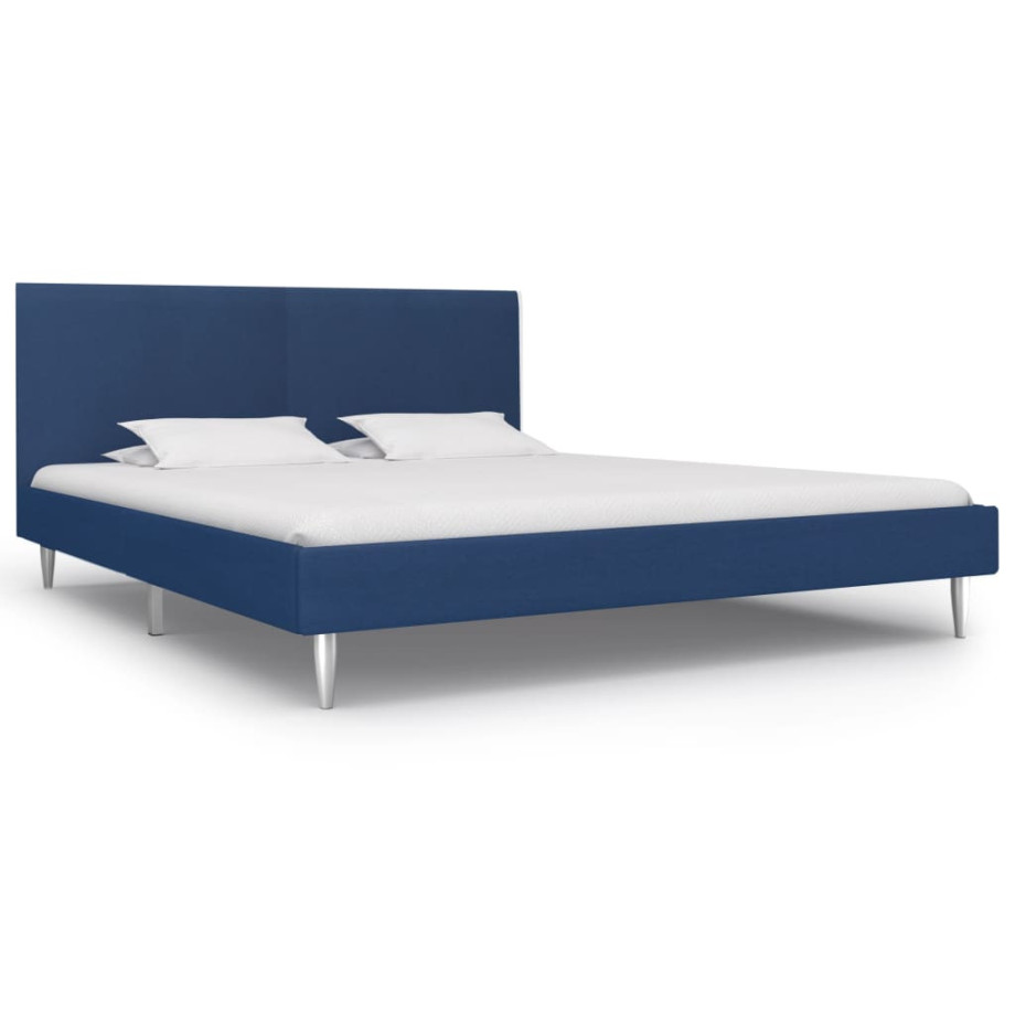 vidaXL Bedframe stof blauw 180x200 cm afbeelding 1