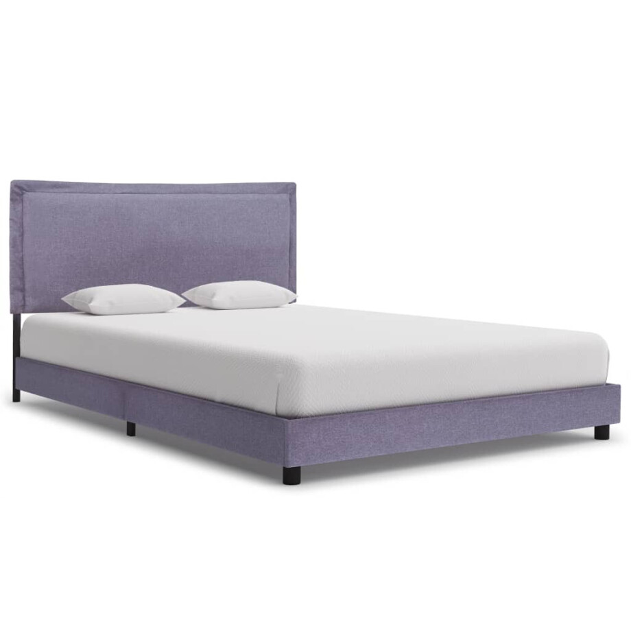 vidaXL Bedframe stof lichtgrijs 140x200 cm afbeelding 1