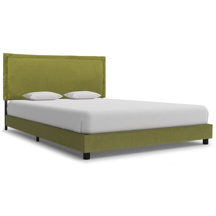 vidaXL Bedframe stof groen 120x200 cm afbeelding 1