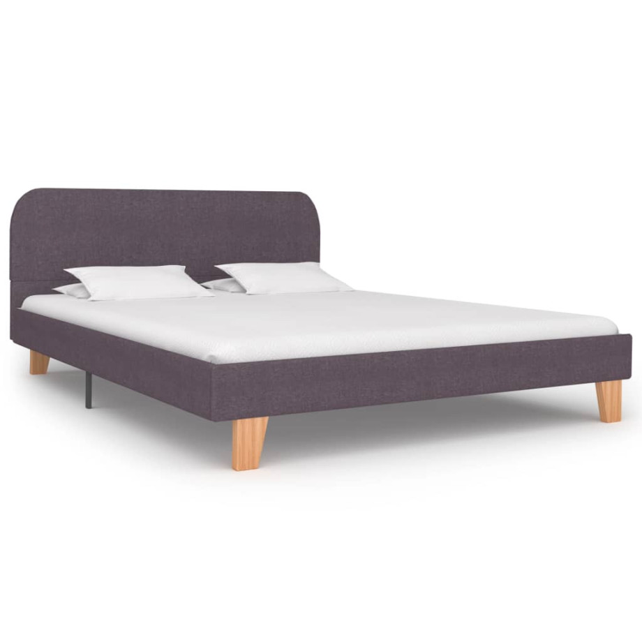 vidaXL Bedframe stof taupe 135x190 cm afbeelding 1