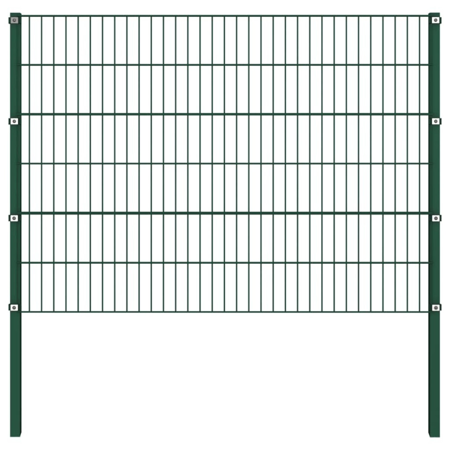vidaXL Schuttingpaneel met palen ijzer 176,5x120 cm groen afbeelding 1