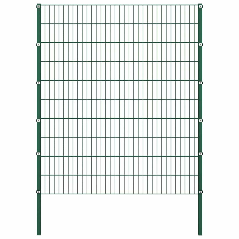 vidaXL Schuttingpaneel met palen ijzer 176,5x200 cm groen afbeelding 1