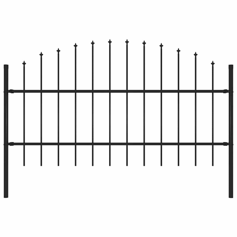 vidaXL Tuinhek Woerden met speerpunt staal 170x100 cm zwart afbeelding 1