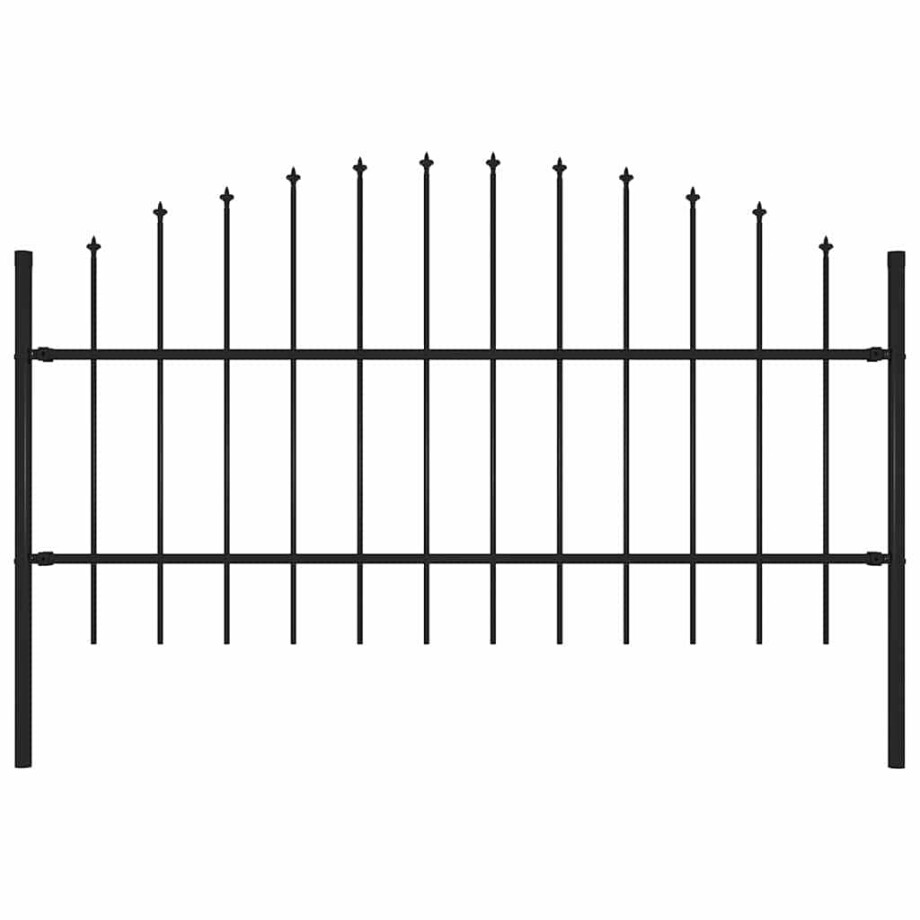 vidaXL Tuinhek met speerpunt staal 181x100 cm zwart afbeelding 1