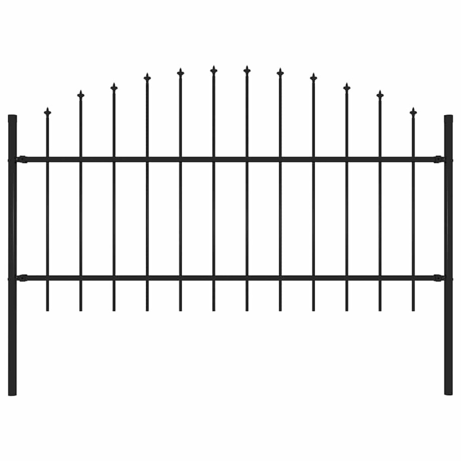 vidaXL Tuinhek Woerden met speerpunt staal 170x125 cm zwart afbeelding 1