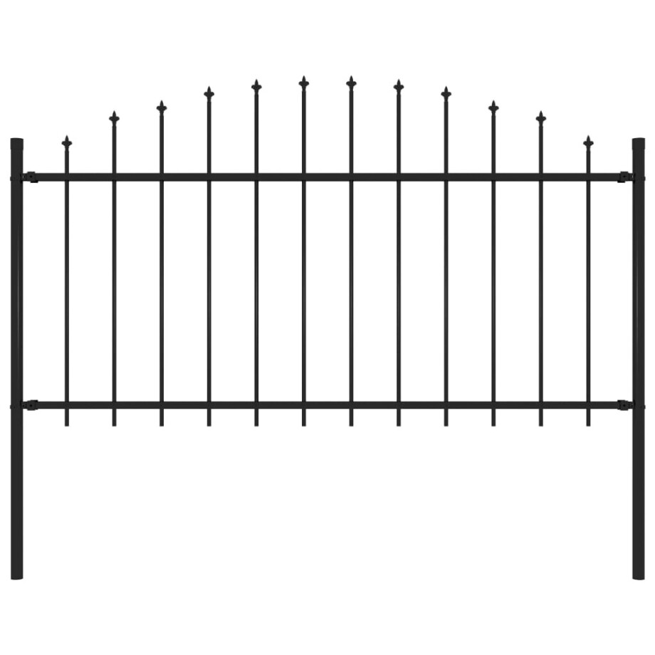 vidaXL Tuinhek Woerden met speerpunt staal 170x150 cm zwart afbeelding 1